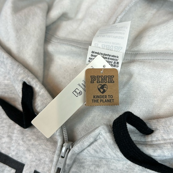 VS PINK Zip-up Logo Hoodie NWT - Picture 3 of 5